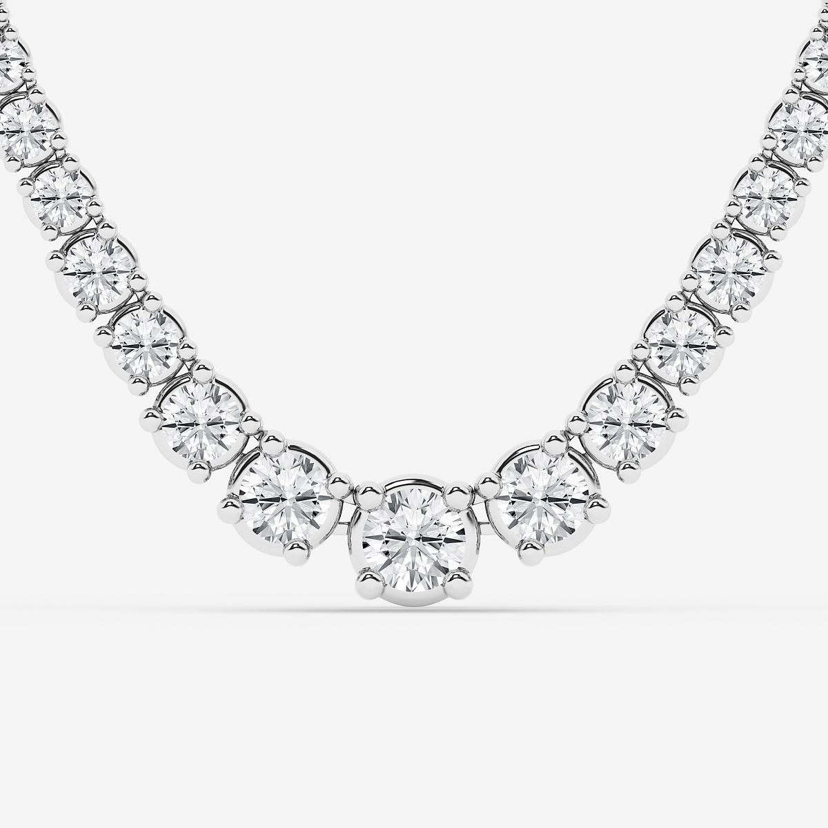 Additional Image 1 for  20 ctw Round Lab Grown Diamond Four Prong Graduated Tennis Necklace